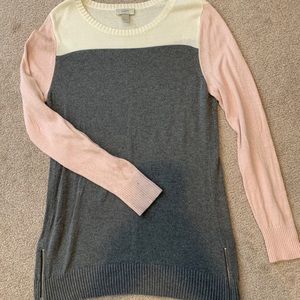 Colorblock tunic sweater